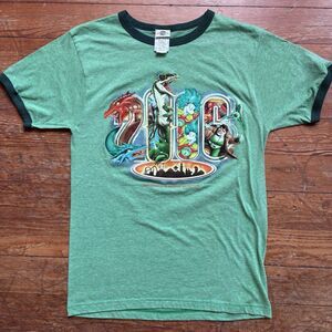 2006 Universal Studios Islands Of Adventure Shirt M Spiderman Green Ringer
